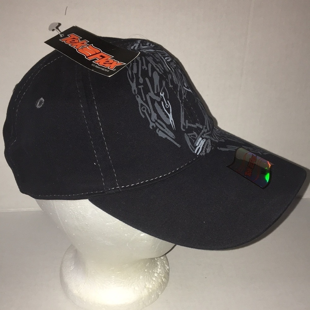 NWT K-Products Headwear Tek Flex Black w Tool Design Baseball Cap Snap on Tools
